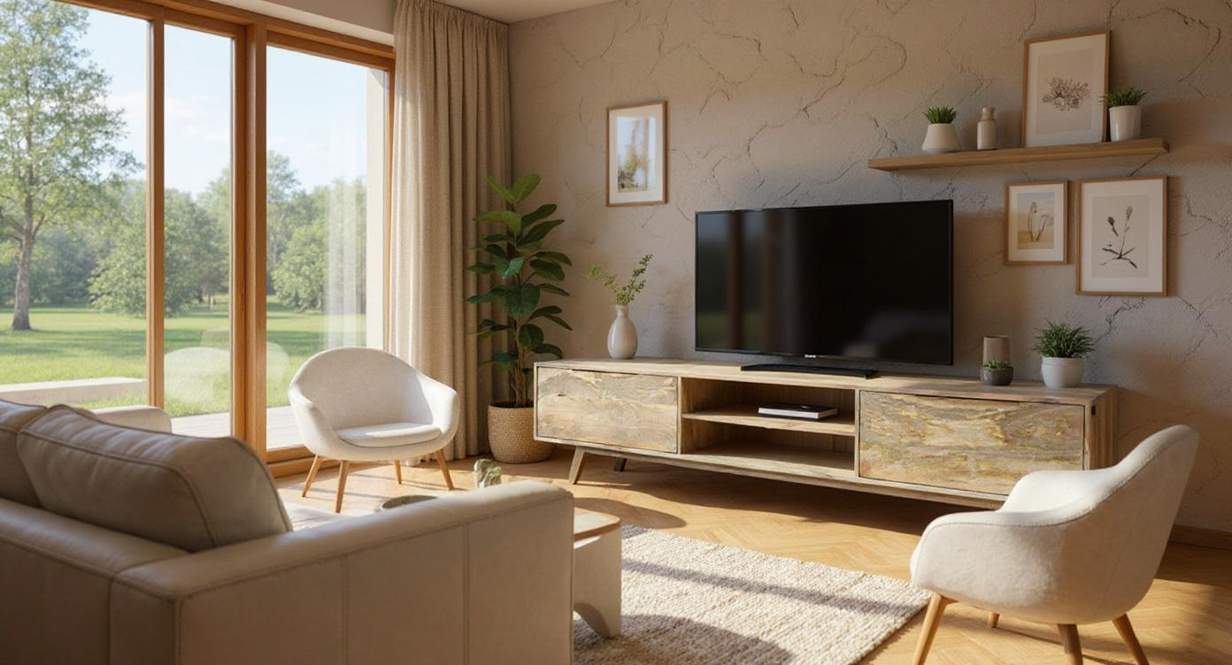 Jak wybrać idealną szafkę RTV z drewna do salonu?