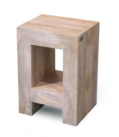 Minimalistyczny stolik nocny z drewna, kubik VR-25-MN